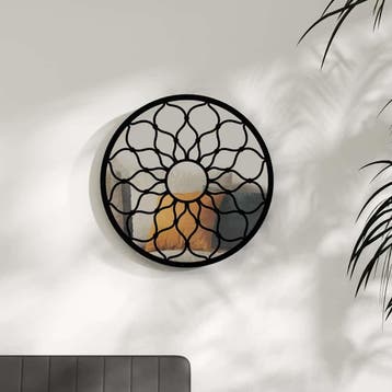 vidaXL Spiegel rond 60x3 cm ijzer zwart, Verzenden, Nieuw