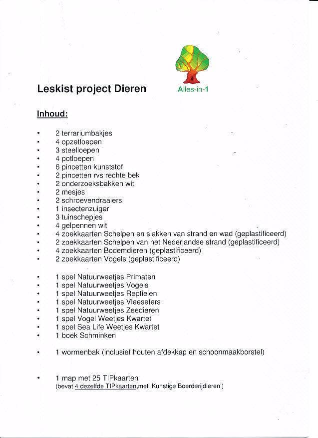 Alles-in-1 Leskist Project Dieren voor 60 leerlingen, Boeken, Schoolboeken, Nieuw, Verzenden