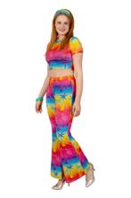 Flared Broek Neon Pink | Toppers Broek - S/M, Kleding | Dames, Carnavalskleding en Feestkleding, Verzenden, Nieuw