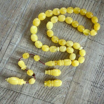 SINGLE STONE Amber Rosary, zeldzaam lange imame +