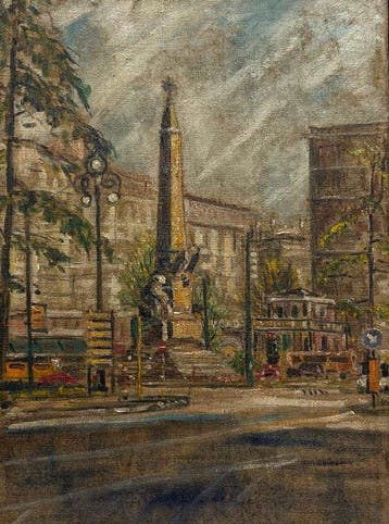 Italiaanse school (XX) - Porta Venezia Milano, Antiek en Kunst