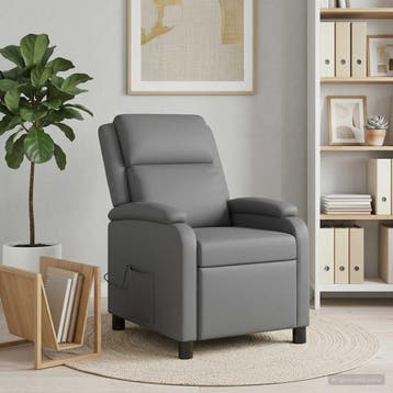 vidaXL Massage Recliner Grijs Kunstleer, Verzenden, Nieuw