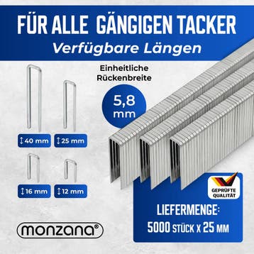 Tacker nieten - 5000 stuks - L= 25mm, B= 5,8mm (Gereedschap), Verzenden, Nieuw