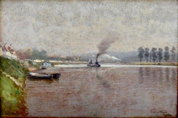 Paul Saïn (1853-1908) - Les bords de le Seine à Ablon,