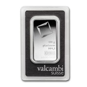 Platina 100 gram Valcambi, Verzenden, Losse munt