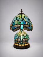 Tafellamp - glas-in-lood, metaal - Handgemaakte Tiffany-lamp, Antiek en Kunst