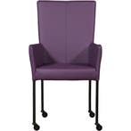 Leren eetkamerstoel Deal met armleuning - Toledo Aubergine, Huis en Inrichting, Stoelen, Overige kleuren, Nieuw, Leer, Ophalen of Verzenden