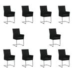Set van 10 Leren eetkamerstoelen Rumor - Hermes Nero, Huis en Inrichting, Stoelen, Ophalen of Verzenden, Nieuw, Leer