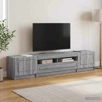 vidaXL LED tv-meubel UTRECHT 3 st Grijs Sonoma Bewerkt hout, Minder dan 50 cm, Verzenden, Nieuw, Minder dan 100 cm