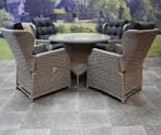 Ibiza Riccione dining tuinset 110 cm rond 5-delig grijs, Tuin en Terras, Tuinsets en Loungesets, Ophalen of Verzenden, Nieuw, Wicker
