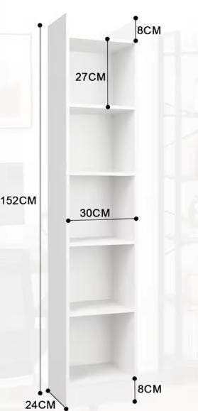 5-Niveaus Smalle Boekenkast, Verzenden, Nieuw