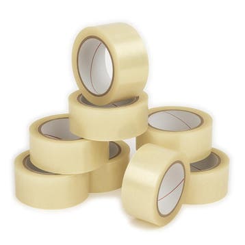 Set van 10 rollen budget verpakkingstape (48 mm x 50 meter,, Ophalen of Verzenden, Nieuw