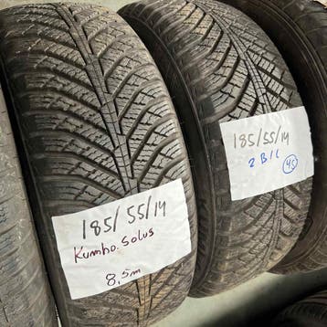 2 x Kumho Solus 185-55-14 4 Seizoenbanden 8,5mm, Auto-onderdelen, Banden en Velgen, 14 inch, Gebruikt, All Season, Band(en)