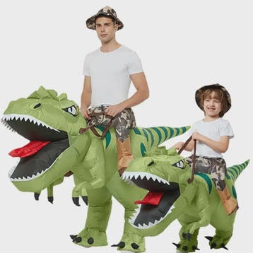 Opblaasbaar T-Rex Dinosaurus Kostuum - Rijd op een T-Rex! Pe, Kleding | Dames, Verzenden, Nieuw