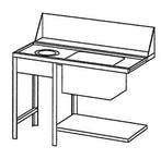 Bartscher Aanvoertafel links met Afvalkoker | 120x72x85 cm, Verzenden, Nieuw in verpakking