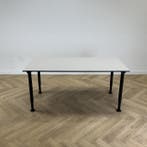 Gispen verstelbaar bureau / tafel 160x80 cm, grijs - zwart, Ophalen of Verzenden, In hoogte verstelbaar, Gebruikt