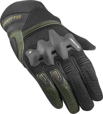 Bogotto Xatran Geperforeerde Zwart Groen Handschoenen, Motoren, Handschoenen, Nieuw met kaartje, Bogotto, Heren