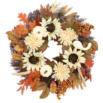 Herfstkrans voor Buiten - Herfstbladeren - Voordeur - Pompoe, Verzenden, Nieuw