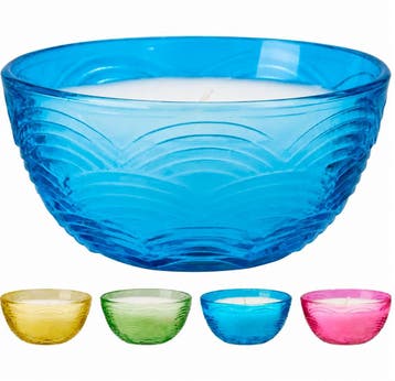 Citronella kaars in glazen kom set van 2 stuks Blauw, Verzenden, Nieuw