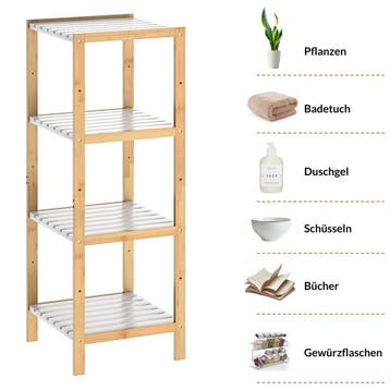 Sokkel Bamboe Wit 110x33x34cm (Voor in Huis), Verzenden, Nieuw