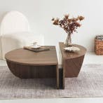 Asir Koffietafel 552NOS2234 Okkernoot van 140 voor 69, Overige materialen, 50 tot 100 cm, Rond, Nieuw