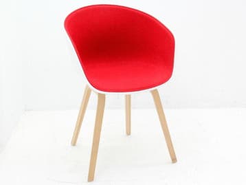 Vergaderstoel HAY AAC22 - kuip wit - bekleding rood -, Werkplek, Ophalen of Verzenden, Gebruikt, Overige typen
