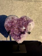 Top Groot Amethist Hart, Gepolijst met grote kristalpunten, Verzamelen, Mineralen en Fossielen