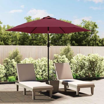 vidaXL Parasol met LED-verlichting en stalen paal 300 cm, Verzenden, Nieuw, 3 tot 4 meter