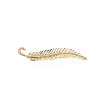 Vintage gouden veer broche, Ophalen of Verzenden, Gebruikt, Goud, Goud