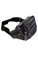Heuptasje Echt Leer Vakjes Zwart Fanny Pack Zwarte Leren Heu, Ophalen of Verzenden, Nieuw, Zwart, Overige typen