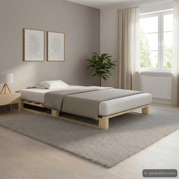 vidaXL Bedframe pallet massief grenenhout 90x200 cm, 90 cm, Eenpersoons, Bruin, Verzenden