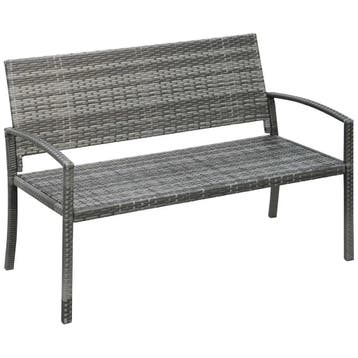 Polyrotan Parkbank 2-Zits Grijs – 320 kg, Verzenden, Nieuw