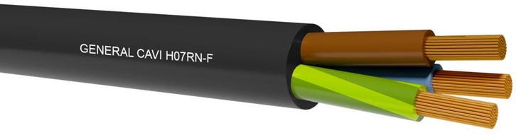 H07RN-F Neopreen kabel - 3x 6,0 mm2 - 450/750 V - 25 meter., Doe-het-zelf en Verbouw, Elektra en Kabels, Kabel of Snoer, Nieuw