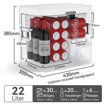 2dekans | Bingi Mini Koelkast Auto 22L - Compressor -, Witgoed en Apparatuur, Ophalen of Verzenden, Zo goed als nieuw