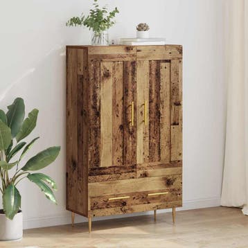 vidaXL Highboard Oud Hout 69,5 x 31 x 115 cm Bewerkt hout, Minder dan 50 cm, Verzenden, 100 tot 150 cm, Nieuw