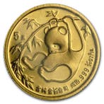 China. 1985 1/20 oz ¥5 CNY Chinese Gold Panda Coin