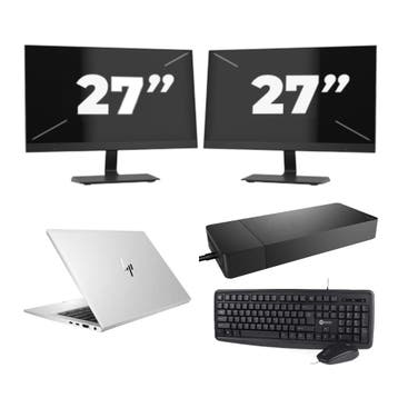 HP EliteBook 830 G7 -   i7-10e 16GB  - 256GB  + 2x 27 inch, Qwerty, Verzenden, 13 inch, Refurbished
