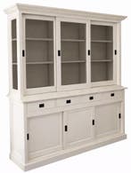 Buffetkast wit - taupe Jubbega 180cm, Huis en Inrichting, Kasten | Buffetkasten, Ophalen of Verzenden, Nieuw