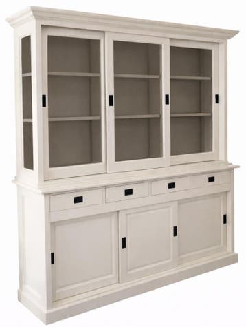 Buffetkast wit - taupe Jubbega 180cm, Huis en Inrichting, Kasten | Buffetkasten, Ophalen of Verzenden, Nieuw