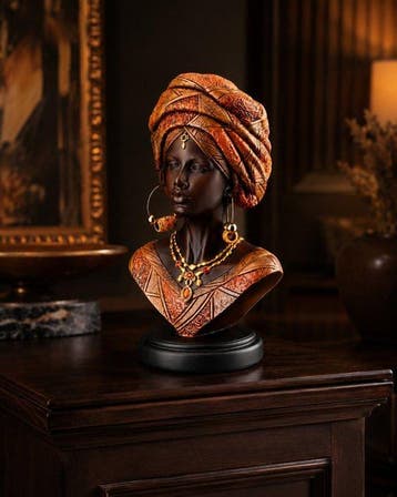 Buste, Elegante Afrikaanse vrouw – Gedetailleerd Kunstbeeld