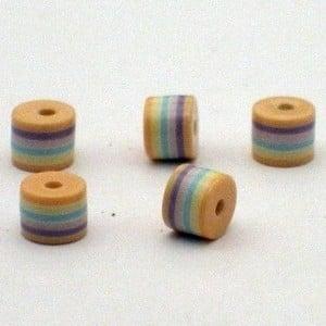 25 x  Resin cilinder regenboog kraal 6 x 8 mm retro kleuren, Ophalen of Verzenden, Nieuw, Kraal