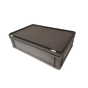 Stapelbak 600x400x170 mm, euronorm met scharnierdeksel,, Gebruikt, 40 tot 60 cm, 50 tot 75 cm, Bak of Kist