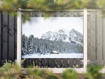 NR 1330: Tuinposter berglandschap winter 120x180cm, Nieuw