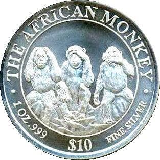 Somalische Aap 1 oz 2001 (10.000 oplage), Verzenden, Overige landen, Losse munt, Zilver