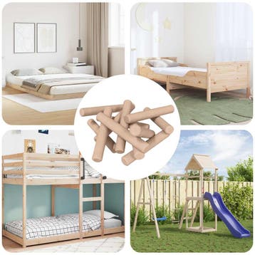 vidaXL Houten Dowels 12 st Bruin Ø 6 x 40 mm Massief hout, Verzenden, Nieuw