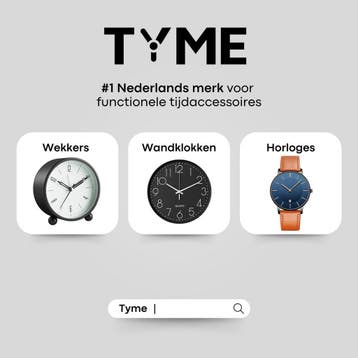 Tyme Wandklok - 30cm Klok modern - Analoog - Stil Uurwerk -, Ophalen of Verzenden, Nieuw