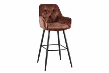 Design barkruk MILANO bruin fluwelen barstoel met, Ophalen of Verzenden, Nieuw