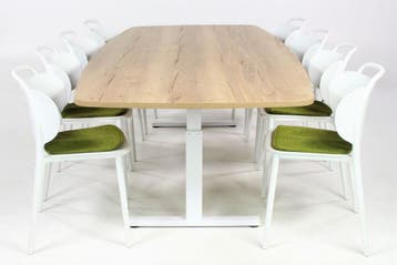 Vergadertafel 260  TUBE wit-eiken 260x120, Ophalen of Verzenden, Nieuw in verpakking