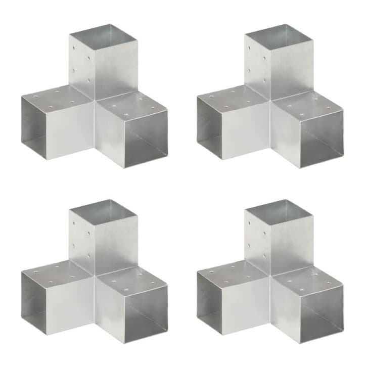 vidaXL Paalverbindingen 4 st Y-vorm 91x91 mm gegalvaniseerd, Tuin en Terras, Palen, Balken en Planken, Nieuw, Verzenden