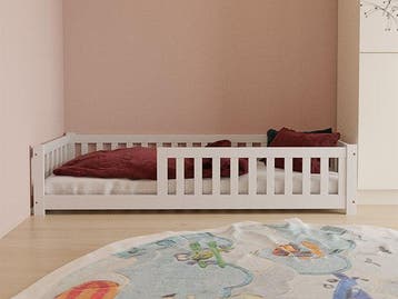 Kinderbed Naya - 120 x 200 cm - Wit, Kinderen en Baby's, Verzenden, Nieuw